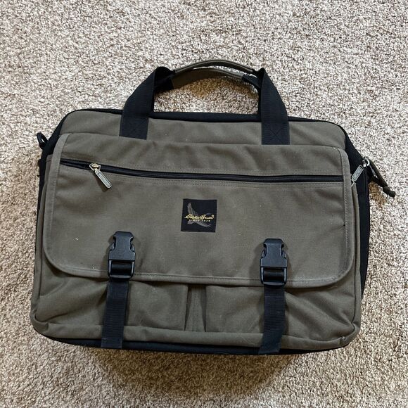 Eddie Bauer Laptop Bag With Backpack Straps Black And Green